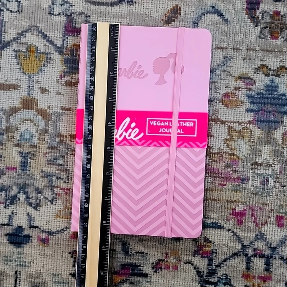 NWT, Barbie Pink Journal Diaries Notebook Drawing Pad Vegan Leather Secret Book